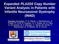 Expanded PLA2G6 Copy Number Variant Analysis in Patients with Infantile Neuroaxonal Dystrophy (INAD) Danielle Crompton, P. K. Rehal, L. MacPherson, K.