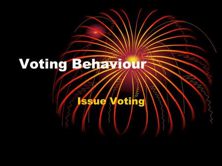 Voting Behaviour Issue Voting. Lesson Objectives I will get the opportunity to discuss which issues are the most important to me I will get the opportunity.