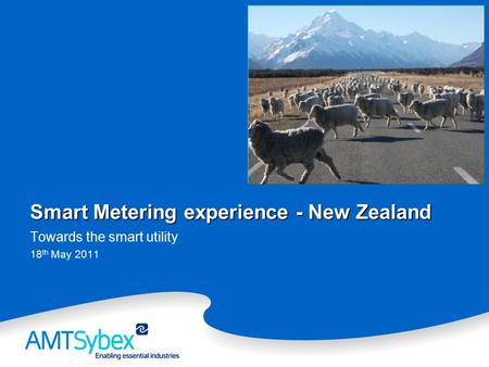 Smart Metering experience - New Zealand Towards the smart utility 18 th May 2011.