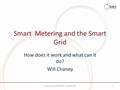 Smart Metering and the Smart Grid How does it work and what can it do? Will Chaney 1Energy Awareness Week, 3-8 May 2010.