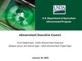 U.S. Department of Agriculture eGovernment Program January 22, 2002 eGovernment Executive Council Chris Niedermayer, USDA eGovernment Executive Barbara.
