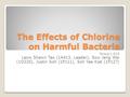 The Effects of Chlorine on Harmful Bacteria Group 1-010 Leow Shawn Tao (1A413, Leader), Sow Jeng Wei (1O220), Justin Soh (1P111), Soh Yee Kiat (1P127)