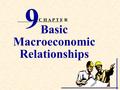 Basic Macroeconomic Relationships 9 C H A P T E R.