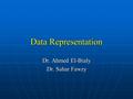 Data Representation Dr. Ahmed El-Bialy Dr. Sahar Fawzy.