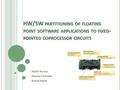 HW/SW PARTITIONING OF FLOATING POINT SOFTWARE APPLICATIONS TO FIXED - POINTED COPROCESSOR CIRCUITS - Nalini Kumar Gaurav Chitroda Komal Kasat.