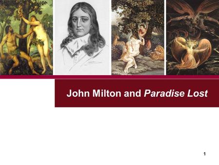John Milton and Paradise Lost UESTC 1. 2 400 th Anniversary of Milton’s Birth 1608-2008.