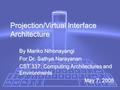 Projection/Virtual Interface Architecture By Mariko Nihonayangi For Dr. Sathya Narayanan CST 337: Computing Architectures and Environments May 7, 2008.