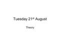 Tuesday 21 st August Theory. Skill Aspects of Fitness Agility Reaction Time Balance Timing Co-ordination Movement Anticipation.