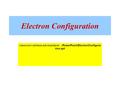 Electron Configuration classroom.sdmesa.edu/ssaidane/.../PowerPoint/ElectronConfigura tion.ppt.