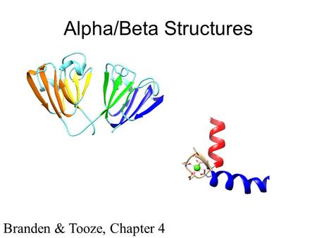 Alpha/Beta Structures Branden & Tooze, Chapter 4.