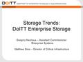 Storage Trends: DoITT Enterprise Storage Gregory Neuhaus – Assistant Commissioner: Enterprise Systems Matthew Sims – Director of Critical Infrastructure.