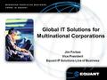 Global IT Solutions for Multinational Corporations Jim Forbes Vice President Equant IP Solutions Line of Business.