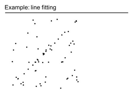 Example: line fitting. n=2 Model fitting Measure distances.
