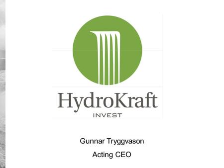 Gunnar Tryggvason Acting CEO. HKI objectives Background & owners HKI Targets 1 2 3.