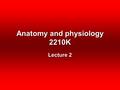 Anatomy and physiology 2210K Lecture 2. Slide 2 – Types of tissues.