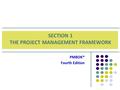 SECTION 1 THE PROJECT MANAGEMENT FRAMEWORK PMBOK® Fourth Edition.