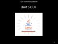 1 Unit 5 GUI Aum Amriteshwaryai Namah. 2 Overview Shall learn how to reuse the graphics classes provided by Java for constructing Graphical User Interface.