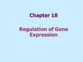 Chapter 18 Regulation of Gene Expression. Overview: Conducting the Genetic Orchestra Prokaryotes and eukaryotes alter gene expression in response to their.
