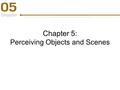 Chapter 5: Perceiving Objects and Scenes. The Puzzle of Object and Scene Perception The stimulus on the receptors is ambiguous. –Inverse projection problem: