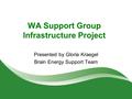 WA Support Group Infrastructure Project Presented by Gloria Kraegel Brain Energy Support Team.