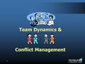 1 Team Dynamics & Conflict Management. 2 Team Dynamics Forming StormingPerforming Norming Task RelationshipL L H H.