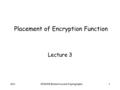 V0.0CPSC415 Biometrics and Cryptography1 Placement of Encryption Function Lecture 3.