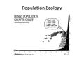 Population Ecology. By the end of this class you should understand: The language of ecology and how to describe a population The different types of growth.