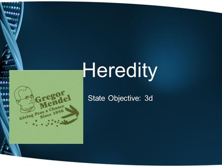 Heredity State Objective: 3d. DNA (Deoxyribonucleic acid) Chemical inside cell that contains hereditary information Controls how an organism will look.