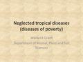 Neglected tropical diseases (diseases of poverty) Warwick Grant Department of Animal, Plant and Soil Sciences.