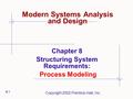 Copyright 2002 Prentice-Hall, Inc. Modern Systems Analysis and Design Chapter 8 Structuring System Requirements: Process Modeling 8.1.