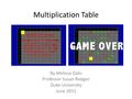 By Melissa Dalis Professor Susan Rodger Duke University June 2011 Multiplication Table.