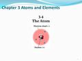 Chapter 3 Atoms and Elements 3.4 The Atom 1. The Law of Multiple Proportions and Dalton’s Atomic Theory Elements are made up of tiny particles called.