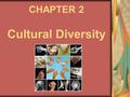 CHAPTER 2 Cultural Diversity. THE MEANING OF CULTURE culture is common to all societies humans change and adapt to their environment  foundation of culture.