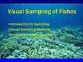 Visual Sampling of Fishes Introduction to SamplingIntroduction to Sampling Visual Sampling MethodsVisual Sampling Methods Evaluation of EffectivenessEvaluation.