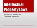 Intellectual Property Laws and Fair Use Guidelines for Educational Multimedia.