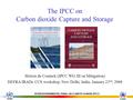 INTERGOVERNMENTAL PANEL ON CLIMATE CHANGE (IPCC) The IPCC on Carbon dioxide Capture and Storage Heleen de Coninck (IPCC WG III on Mitigation) DEFRA/IRADe.