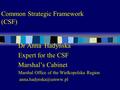 2016-05-27 Common Strategic Framework (CSF) Dr Anna Hadyńska Expert for the CSF Marshal’s Cabinet Marshal Office of the Wielkopolska Region