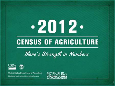 1. THERE’S HISTORY HERE The first Census of Agriculture was conducted in 1840 in 26 states and the District of Columbia.