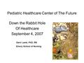 Pediatric Healthcare Center of The Future Down the Rabbit Hole Of Healthcare September 4, 2007 Gerri Lamb, PhD, RN Emory School of Nursing.