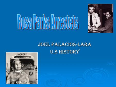 Joel Palacios-Lara U.S history. The Cause On the 1st of December 1955, Mrs. Rosa Parks, an African-American seamstress, was arrested in Montgomery, Alabama.