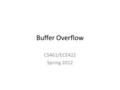 Buffer Overflow CS461/ECE422 Spring 2012. Reading Material Based on Chapter 11 of the text.