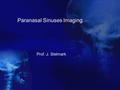 Paranasal Sinuses Imaging Prof. J. Stelmark. PARANASAL SINUSES The large, air-filled cavities of the paranasal sinuses are sometimes called the accessory.