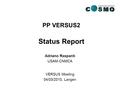 Federal Department of Home Affairs FDHA Federal Office of Meteorology and Climatology MeteoSwiss PP VERSUS2 Status Report VERSUS Meeting 04/03/2010, Langen.