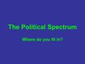 The Political Spectrum Where do you fit in?. What is the political spectrum? Let’s start by looking at the horizontal (or more traditional) axis! Radical.
