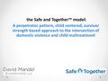 The Safe and Together™ model: A perpetrator pattern, child centered, survivor strength based approach to the intersection of domestic violence and child.