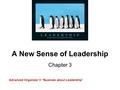 A New Sense of Leadership Chapter 3 Advanced Organizer  “Nuances about Leadership”