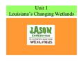 Unit 1 Louisiana’s Changing Wetlands. Introductory Facts: –So. Louisiana contains 40% of total coastal marshland in the contiguous United States –Wetlands.