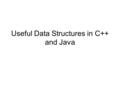 Useful Data Structures in C++ and Java. Useful Data Structures in C++ (1) Templates are C++’s mechanism to define abstract objects which can be parameterized.