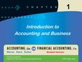 1 Introduction to Accounting and Business 1 Student Version.