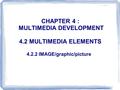 CHAPTER 4 : MULTIMEDIA DEVELOPMENT 4.2 MULTIMEDIA ELEMENTS 4.2.2 IMAGE/graphic/picture.